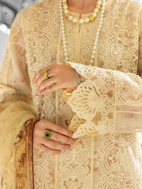 Off White Poly-Organza 3Pc Stitched - ALP-3PS-1786