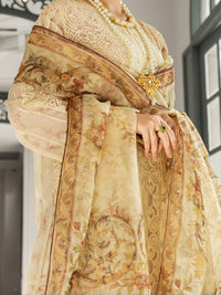 Off White Poly-Organza 3Pc Stitched - ALP-3PS-1786