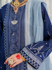 Blue Poly Cotton 3 Piece Stitched - ALP-3PS-1621 - Almirah Online