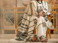 Black & White 3Pc Blended Stitched - ALP-3PS-1661