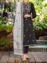 Black Jacquard 3Pc Stitched - ALP-3PS-1764