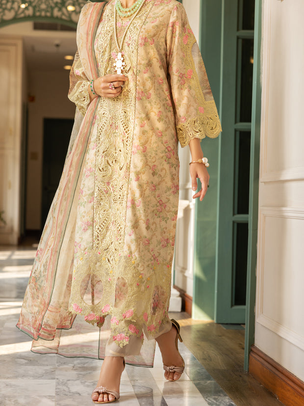 Olive Green Poly-Lawn 3 Piece Stitched - ALP-3PS-1782 - Almirah Online