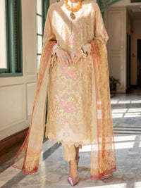 Cream Poly-Organza 3Pc Stitched - ALP-3PS-1784