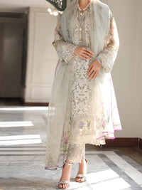 Grey Poly-Organza 3Pc Stitched - ALP-3PS-1785