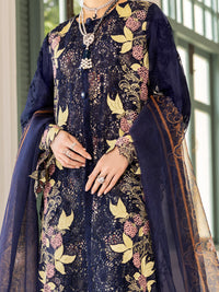 Dark Blue Poly-Organza 3 Piece Unstitched - ALP-3PS-1787