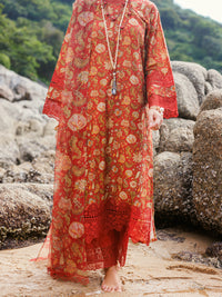 Maroon Lawn 3Pc Unstitched - ALP-3PS-1807