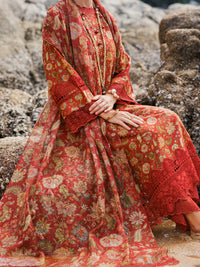 Maroon Lawn 3Pc Unstitched - ALP-3PS-1807