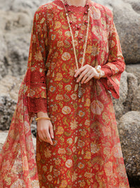 Maroon Lawn 3Pc Unstitched - ALP-3PS-1807