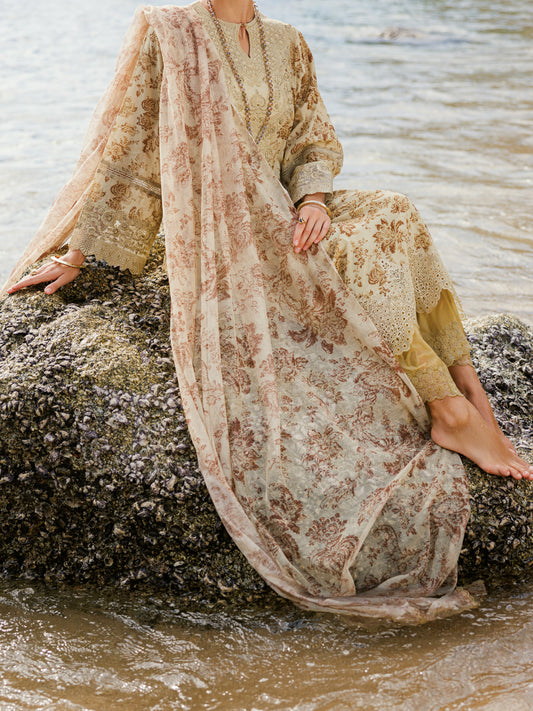 Pistachio Green Lawn 3 Piece Stitched - ALP-3PS-1810 - Almirah Online