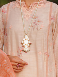 Peach Poly-Slub 3 Piece Unstitched - ALP-3PS-1815