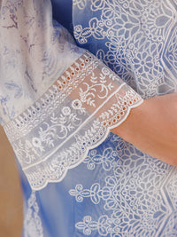 White Swiss Foil 3Pc Unstitched - ALP-3PS-1816