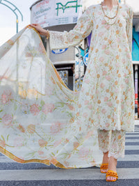 Cream Lawn 3Pc Stitched - ALP-3PS-1842