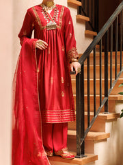 Maroon Salsa Silk 3 Piece Stitched - ALP-3PS-1849 - Almirah Online