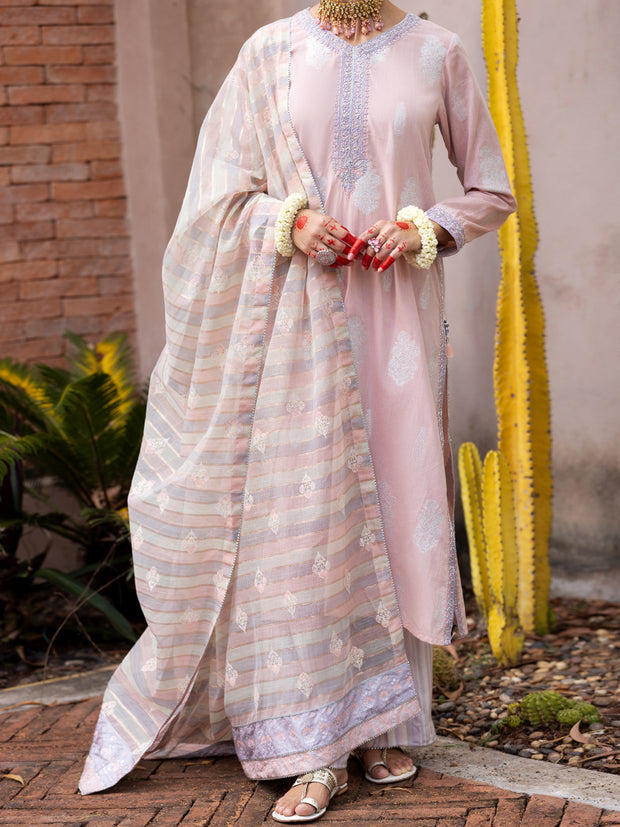 Light Pink Salsa Silk 3 Piece Stitched - ALP-3PS-1854 - Almirah Online