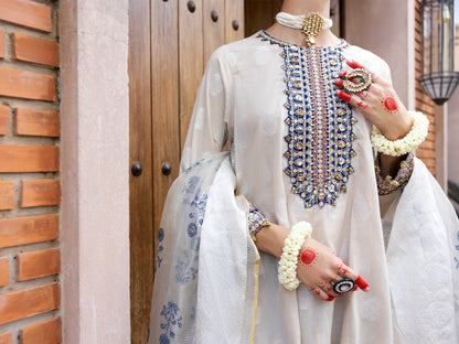 Beige Salsa Silk 3 Piece Stitched - ALP-3PS-1855 - Almirah Online