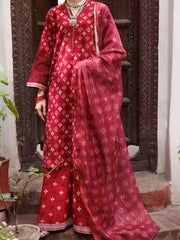 Maroon Square Dobby 3 Piece Stitched - ALP-3PS-1879 - Almirah Online