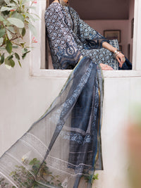 Black Stripe Dobby 3Pc Stitched - ALP-3PS-1880