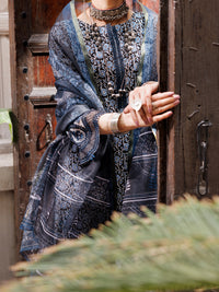 Black Stripe Dobby 3Pc Stitched - ALP-3PS-1880