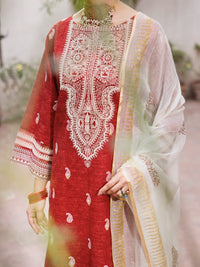 Maroon Cotton Dobby 3Pc Stitched - ALP-3PS-1881