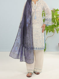 Off White Lawn 3Pc Stitched - ALP-3PS-1884