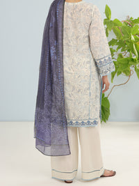 Off White Lawn 3Pc Stitched - ALP-3PS-1884