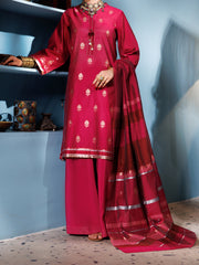 Pink Yarn Dyed 3 Piece Stitched - ALP-3PS-1885 - Almirah Online