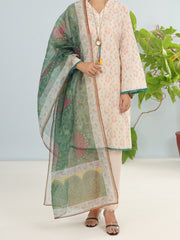 Beige Lawn 3 Piece Stitched - ALP-3PS-1900 - Almirah Online