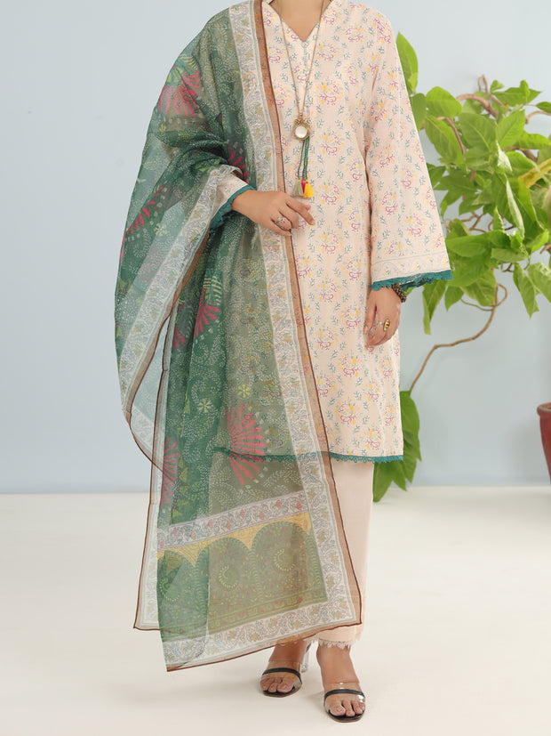 Beige Lawn 3 Piece Unstitched - ALP-3PS-1900 - Almirah Online