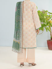 Beige Lawn 3 Piece Stitched - ALP-3PS-1900 - Almirah Online