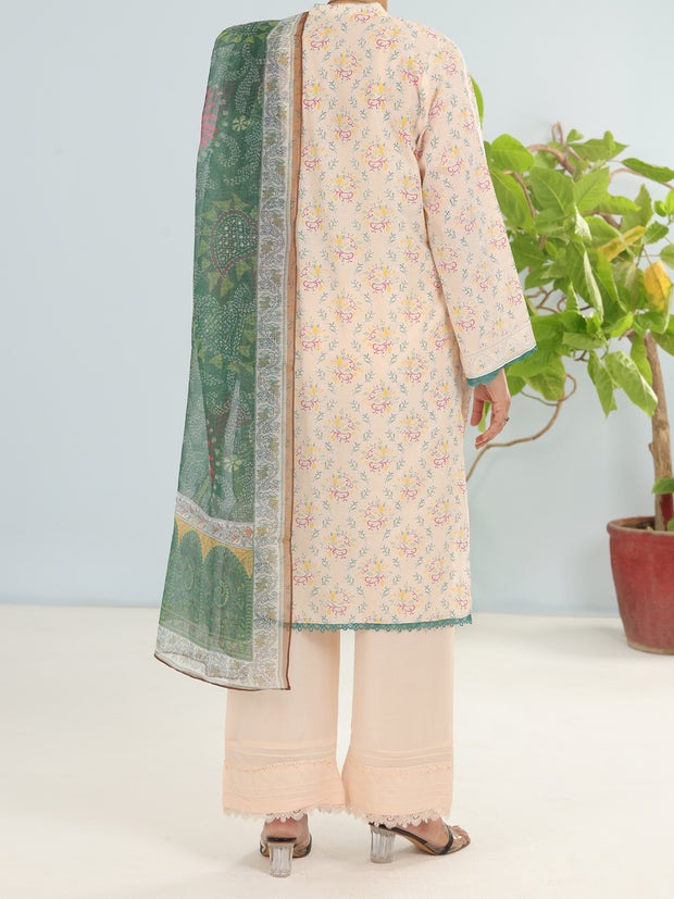 Beige Lawn 3 Piece Unstitched - ALP-3PS-1900 - Almirah Online