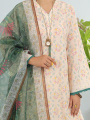 Beige Lawn 3 Piece Stitched - ALP-3PS-1900 - Almirah Online