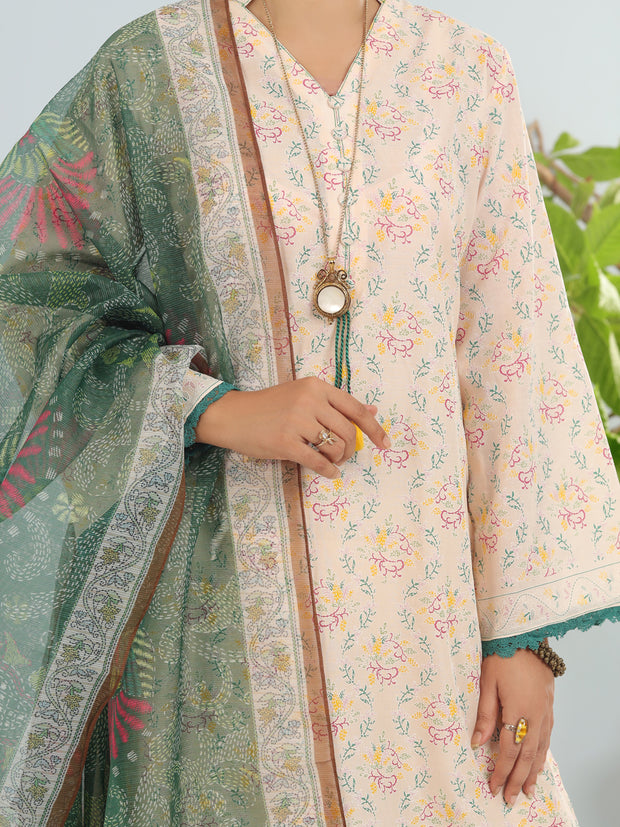 Beige Lawn 3 Piece Unstitched - ALP-3PS-1900 - Almirah Online