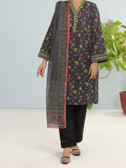 Black Lawn 3 Piece Stitched - ALP-3PS-1901 - Almirah Online