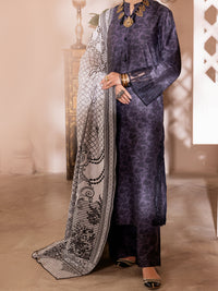 Charcoal Cambric 3Pc Stitched - ALP-3PS-1904