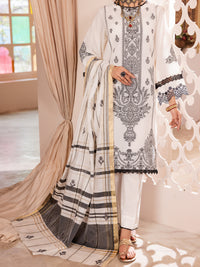 Off White Jacquard 3 Piece Stitched - ALP-3PS-1906