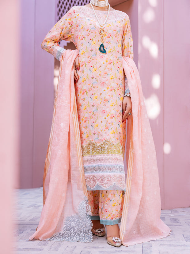 Light Pink Maple Silk 3 Piece Unstitched - ALP-3PS-1915 - Almirah Online