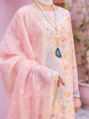 Light Pink Maple Silk 3 Piece Unstitched - ALP-3PS-1915 - Almirah Online