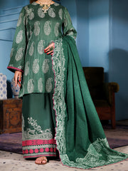 Green Stripe Dobby 3 Piece Stitched - ALP-3PS-1919 - Almirah Online