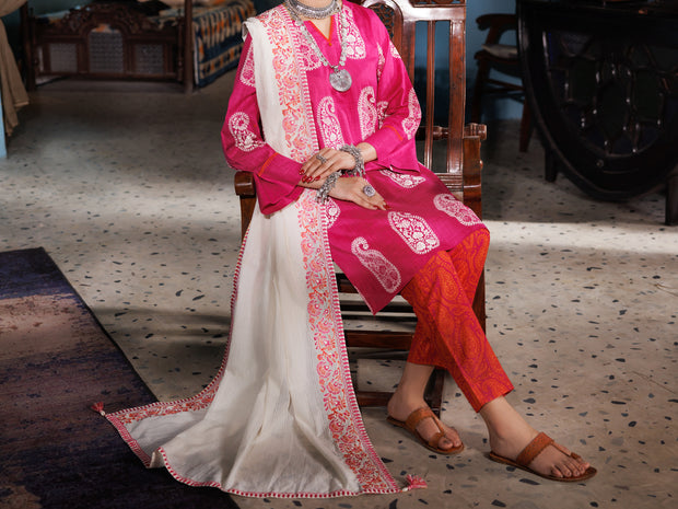 Pink Cotton Dobby 3 Piece Stitched - ALP-3PS-1920 - Almirah Online