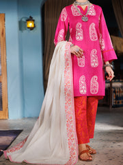 Pink Cotton Dobby 3 Piece Stitched - ALP-3PS-1920 - Almirah Online