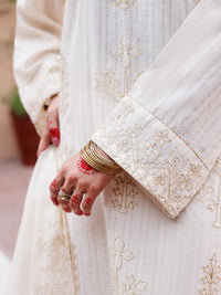 Off White Dobby Jacquard 3 Piece Stitched - ALP-3PS-1951