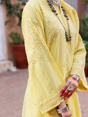 Yellow Dobby Jacquard 3 Piece Stitched - ALP-3PS-1952 - Almirah Online