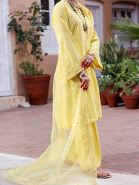 Yellow Dobby Jacquard 3 Piece Stitched - ALP-3PS-1952