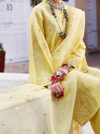 Yellow Dobby Jacquard 3 Piece Stitched - ALP-3PS-1952