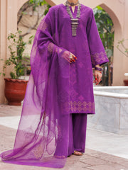 Purple Stripe Dobby 3 Piece Stitched - ALP-3PS-1953 - Almirah Online