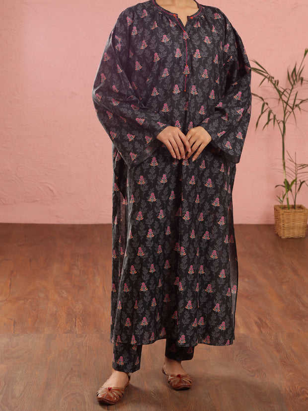 Black Cambric 2 Piece Stitched - ALP-2PS-LKS-1972 - Almirah Online