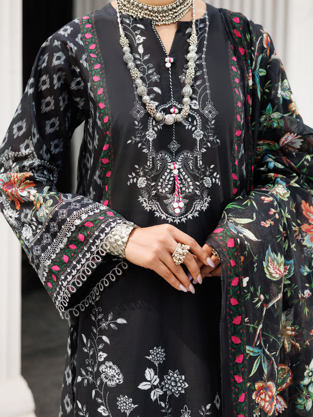 Black Lawn 3Pc Stitched - ALP-3PS-1999