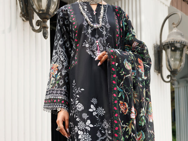 Black Lawn 3 Piece Stitched - ALP-3PS-1999