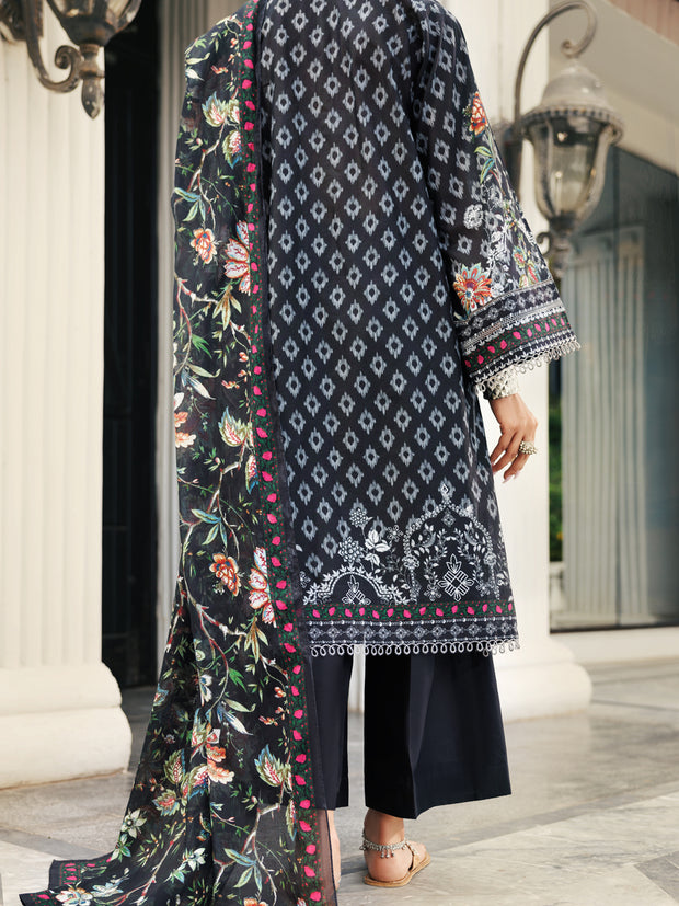 Black Lawn 3 Piece Unstitched - ALP-3PS-1999