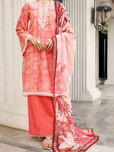 Light Pink Lawn 3 Piece Stitched - ALP-3PS-2007